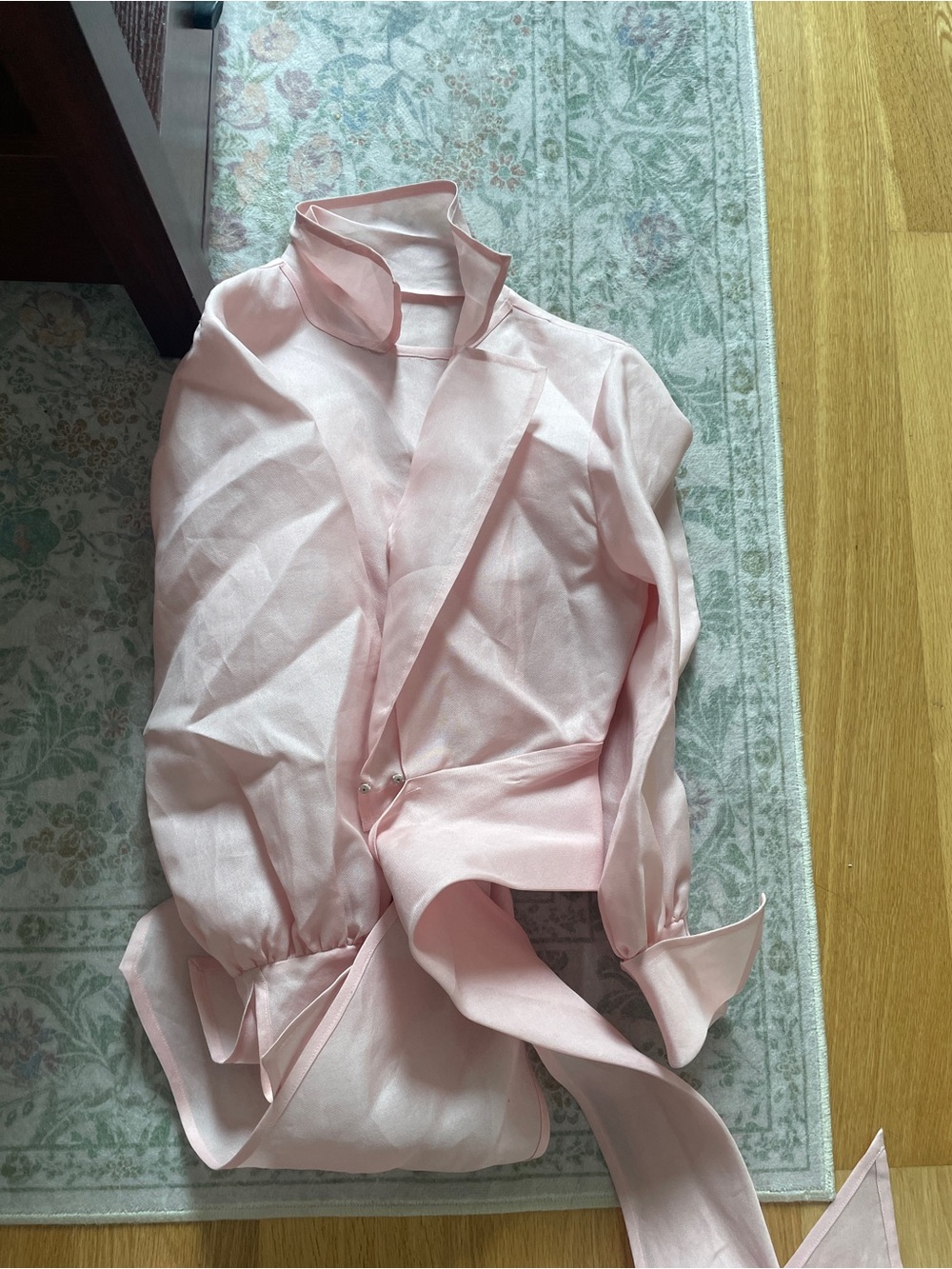 bill blass Light Pink Wrap Blazer with Tie Waist